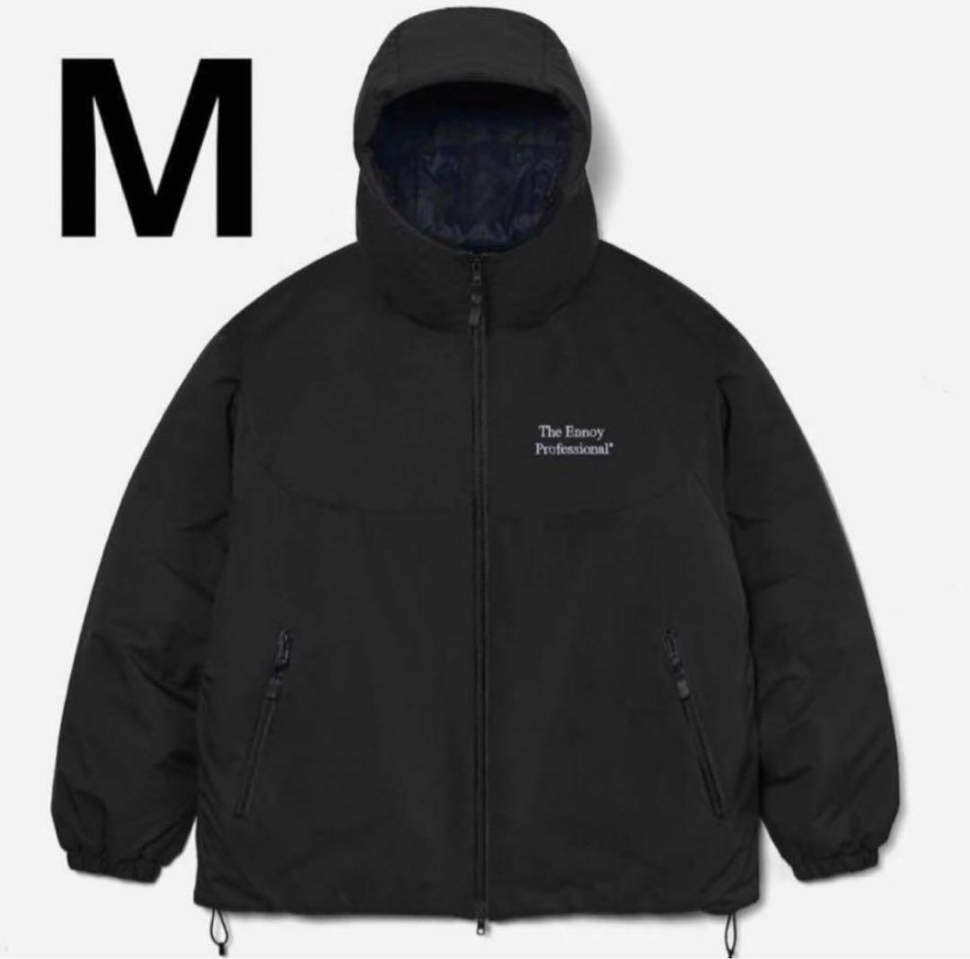 黒 M フード付きナイロンジャケット