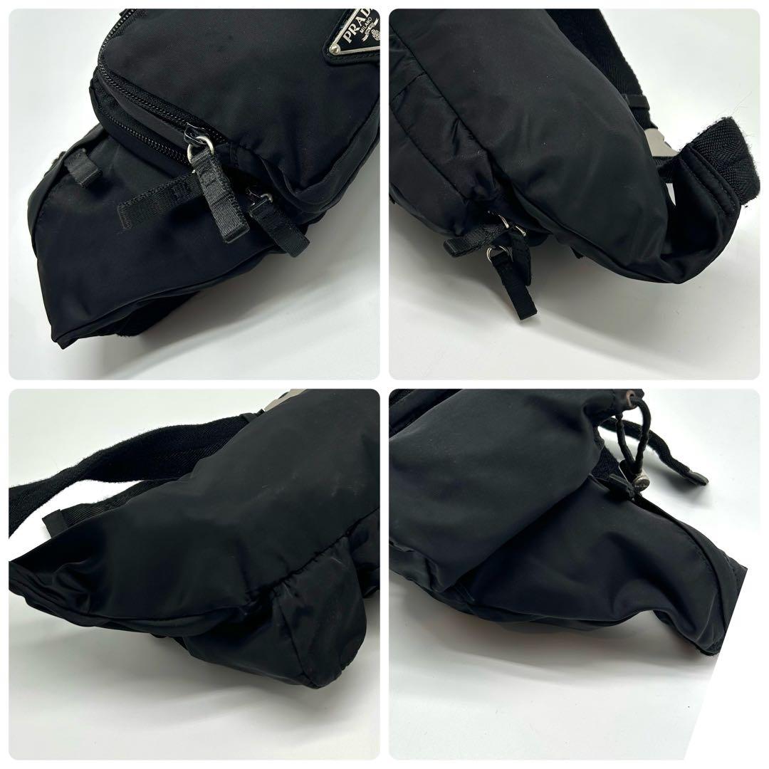 良品✨プラダ　ナイロン　ウエストポーチ　三角プレート　アクセサリー　2VL056