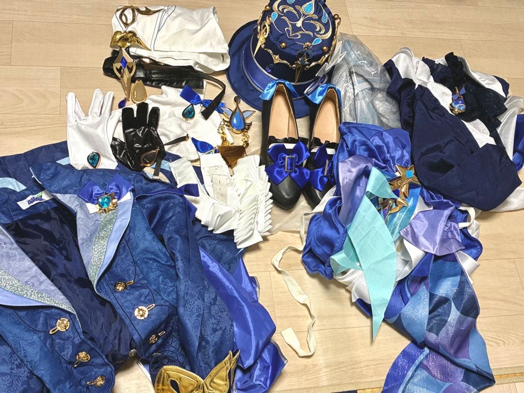 五次元 原神 フリーナ 白 コスプレ 衣装 ウィッグ 靴