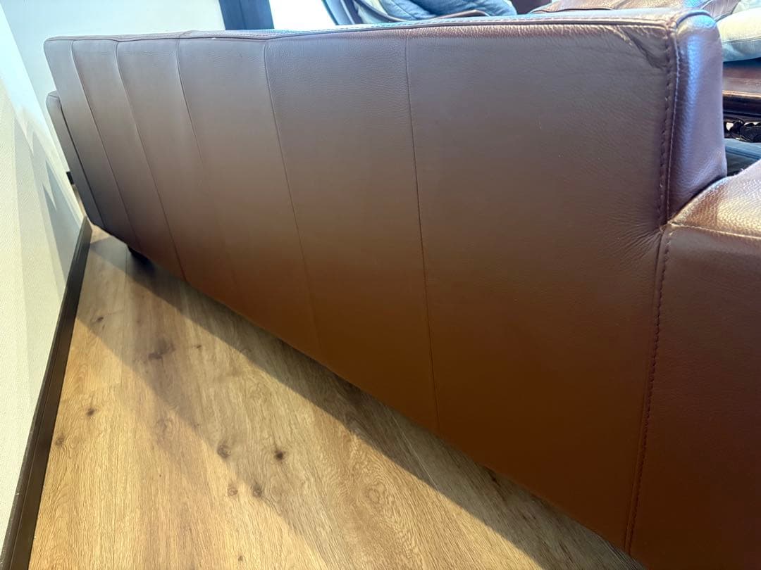 ブラウンレザー 2人掛けソファ
