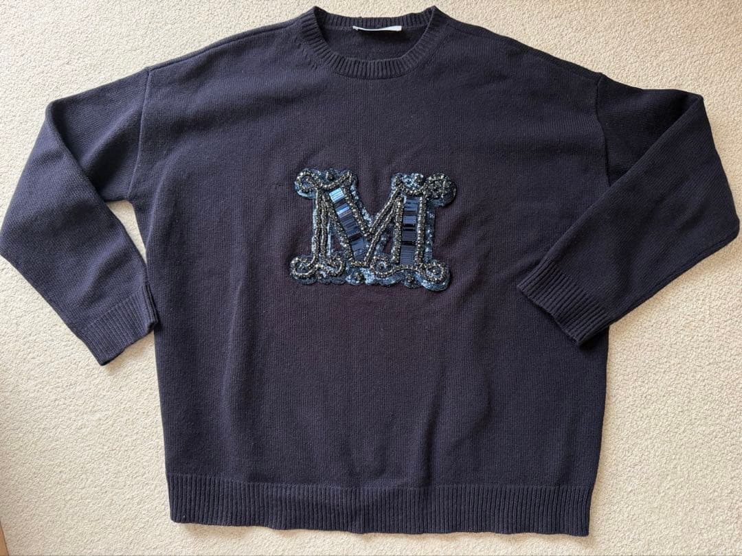 【美品❣️レアカラー】マックスマーラビジューカシミアセーターS