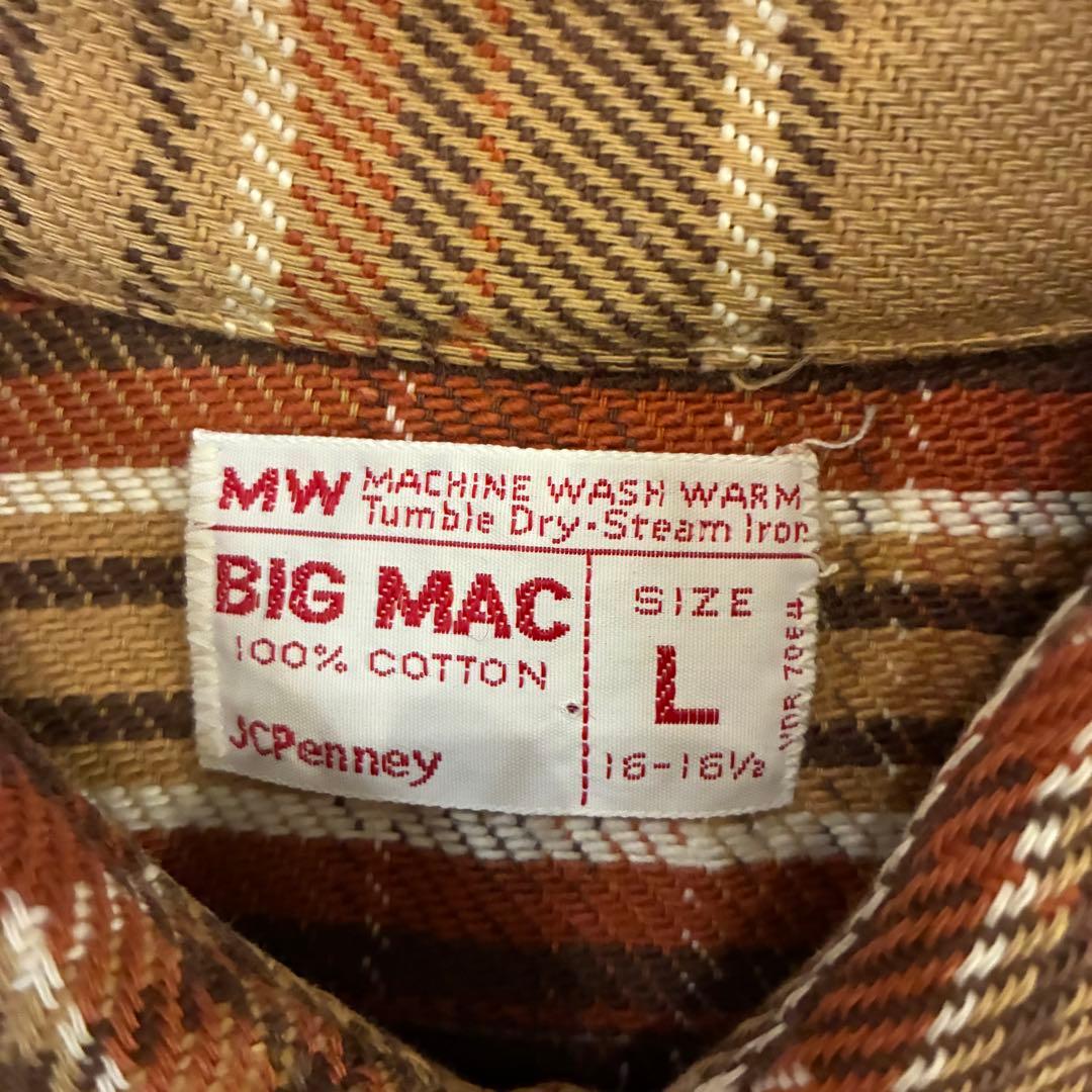 70s BIG MAC ヘビーネルシャツ　L