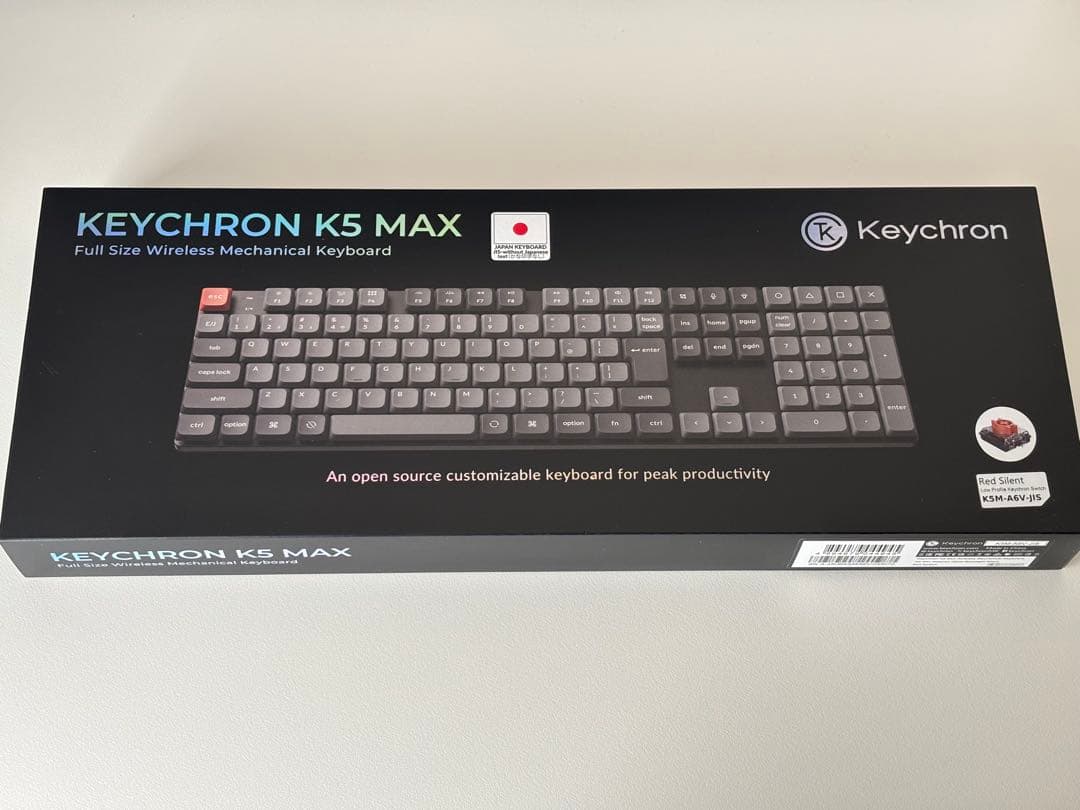 【美品】Keychron K5 Max（静音赤軸・ホワイトLEDライト）
