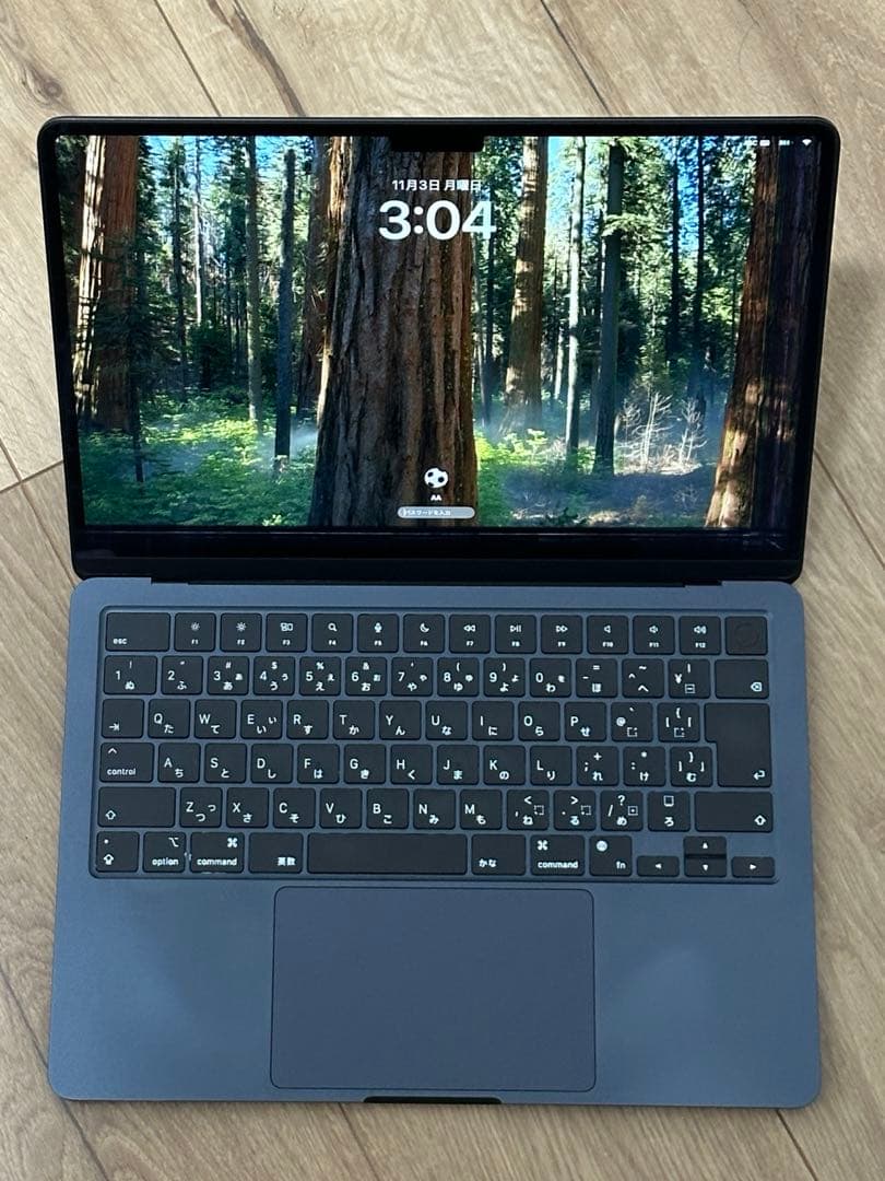 画面割れMacBookAir M2 2022 13.6 8G 256ミッドナイト