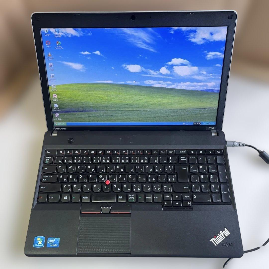 ☆訳有格安XP☆レノボ15.6大画面ノートPC☆ピーチスキン☆トラックポイント☆