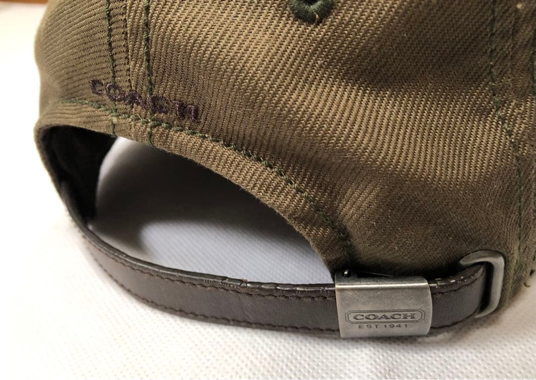 コーチ COACH ベースボール キャップ ウィズ レザー ブリム本革　美品