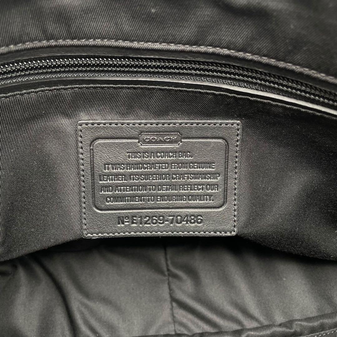 極美品 コーチ 大容量 メッセンジャーバッグ ブリーカー クーリエ レザー 黒