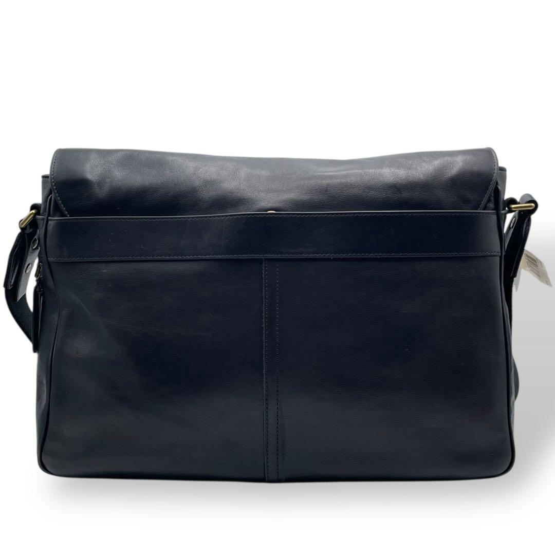 極美品 コーチ 大容量 メッセンジャーバッグ ブリーカー クーリエ レザー 黒