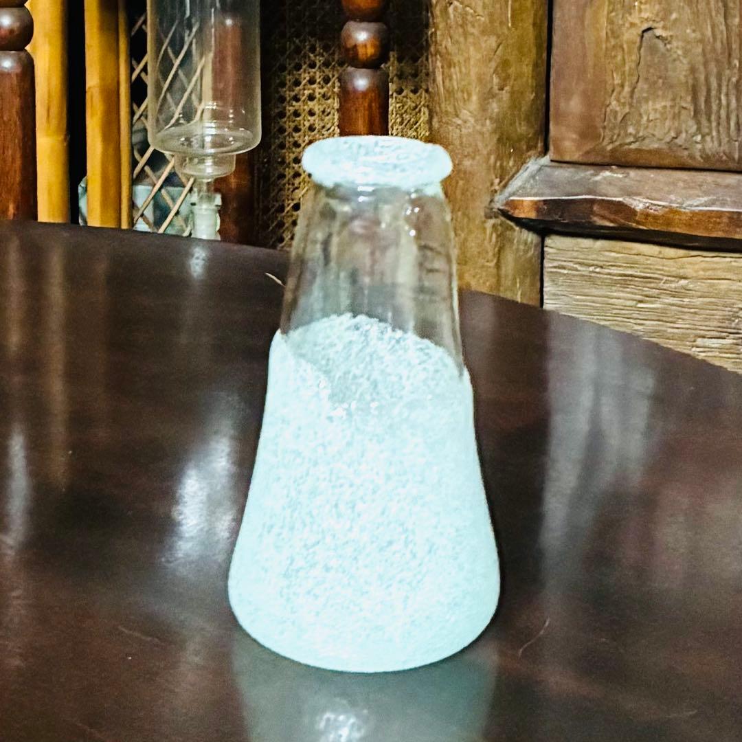 横山秀樹　花入れ　吹きガラス 泡