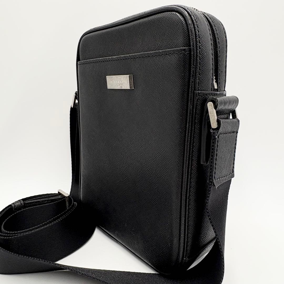 BURBERRYバーバリー オールレザー サフィアーノ ショルダーバッグ ロゴ