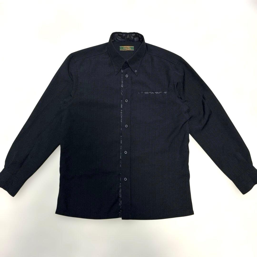 ✨美品 マジュン かりゆしウェア 冠婚葬祭　喪服 長袖 黒 M ブラック