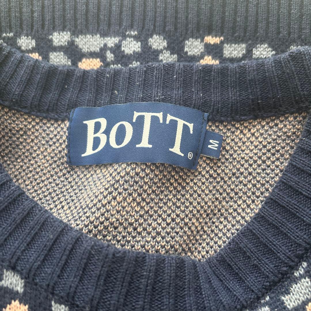 BoTT ネイビー ドット柄 ニットセーター M