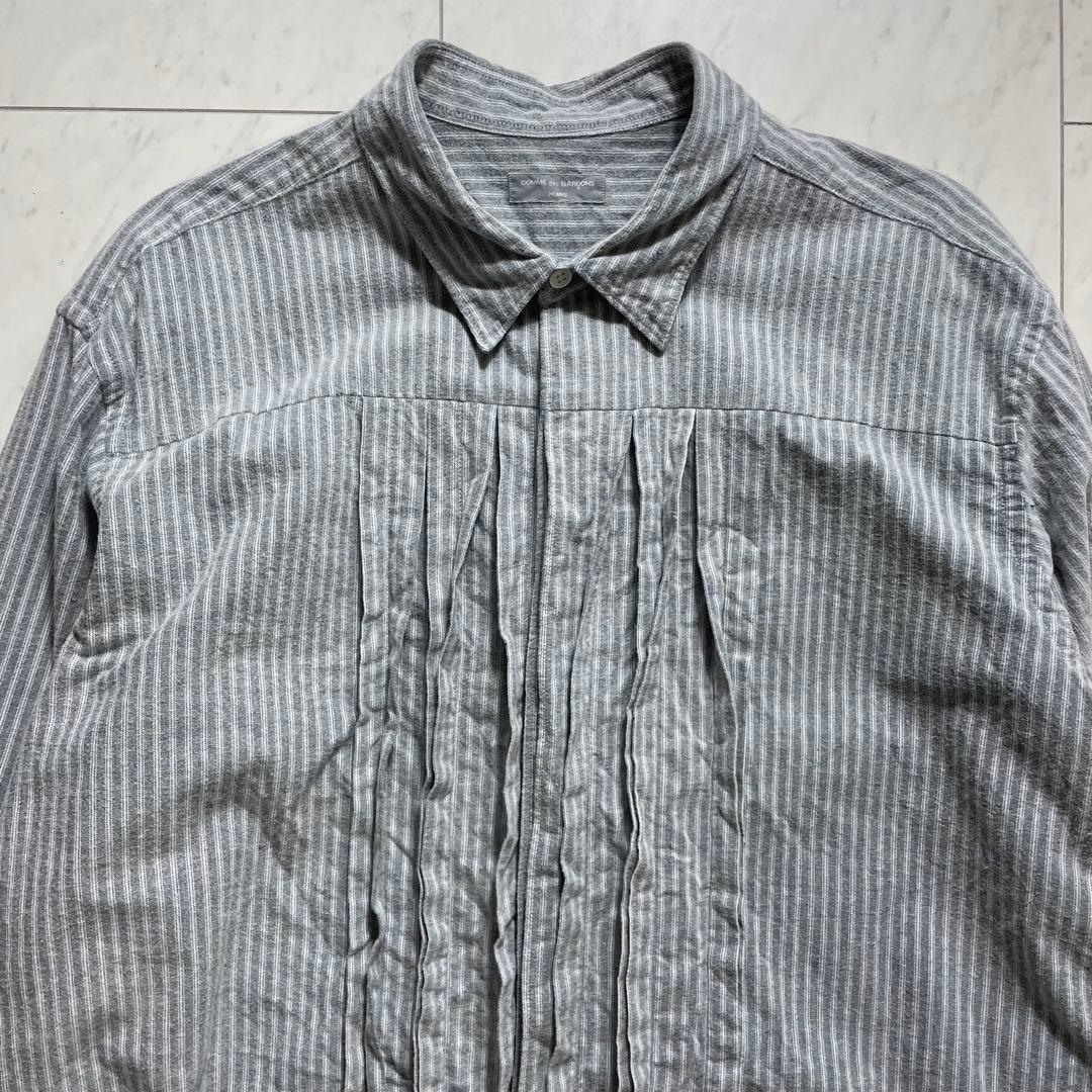 コムデギャルソンオム 田中オム 長袖シャツ ピンタック ストライプ 90s