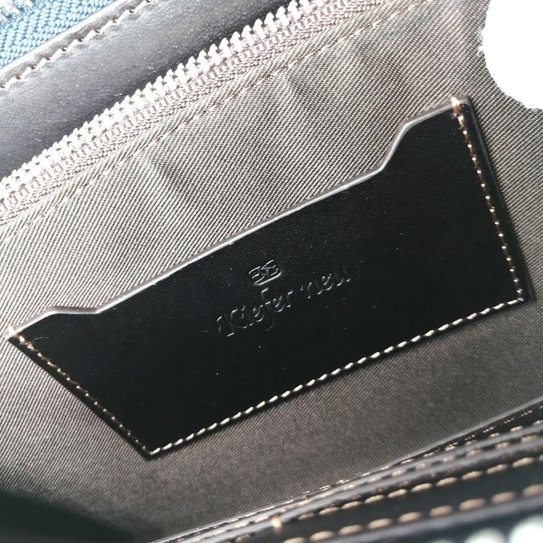 未使用✨ キーファーノイ 牛革　オーガナイザー　クラッチ　クロコ型押し　ブルー