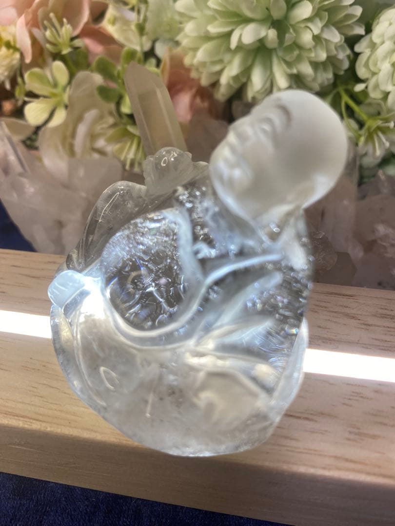 七福神の天然石 布袋様　縁起物　置物 クリスタル ガーデン共生