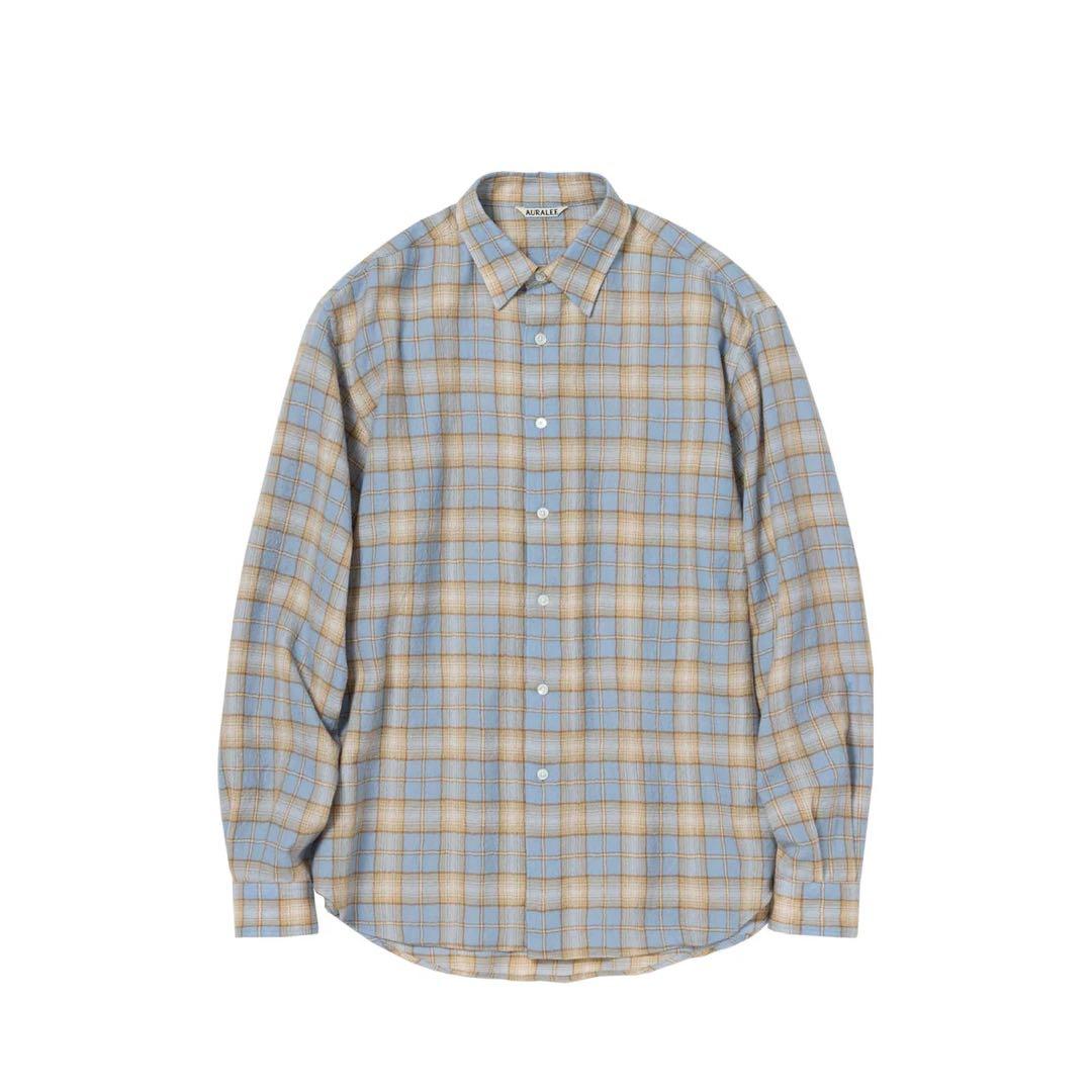 AURALEE AIRY WOOL CHECK SHIRT 25AW サイズ4