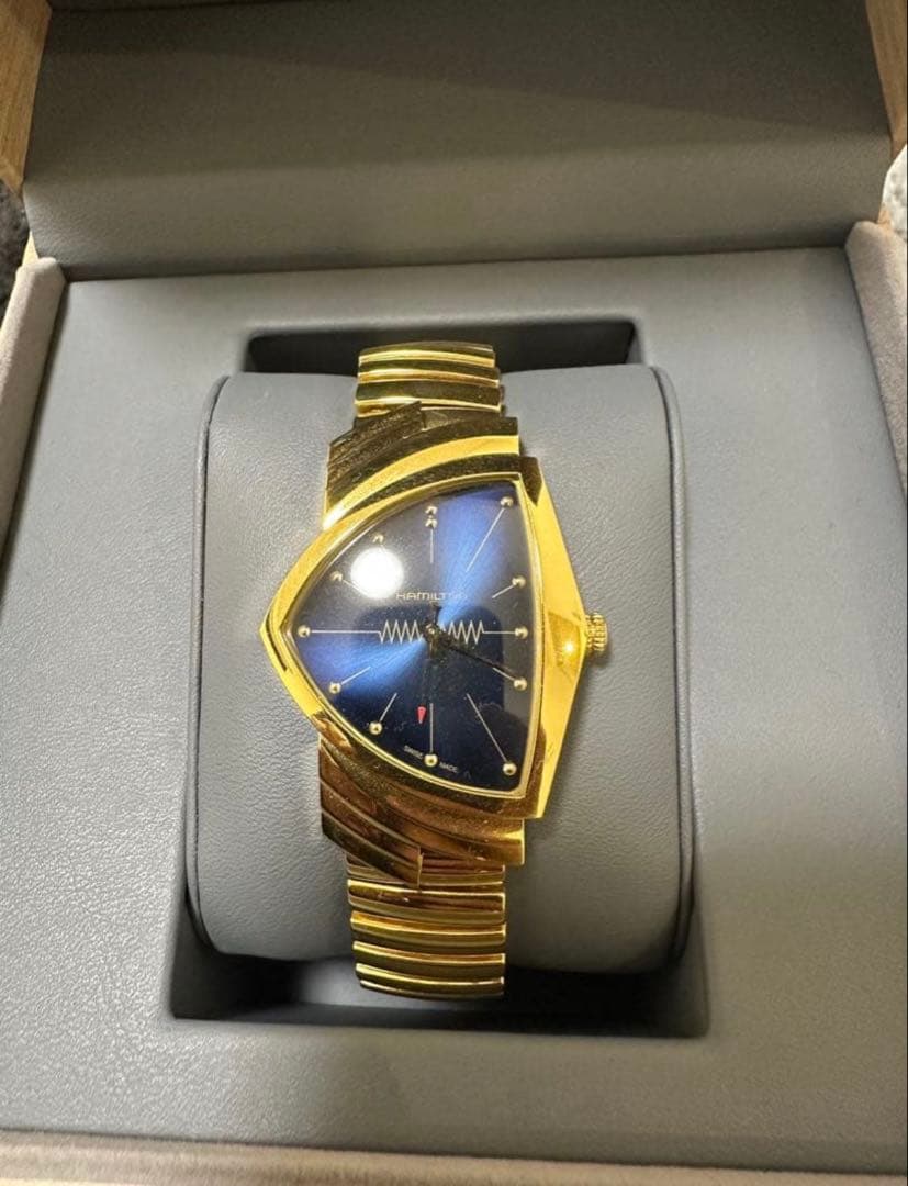 Hamilton ベンチュラ時計ゴールド文字盤青