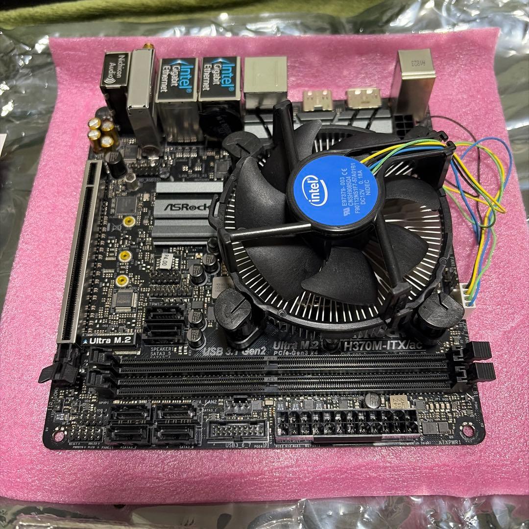 ASRock H370M-ITX/ac とCPU、メモリー3点セット