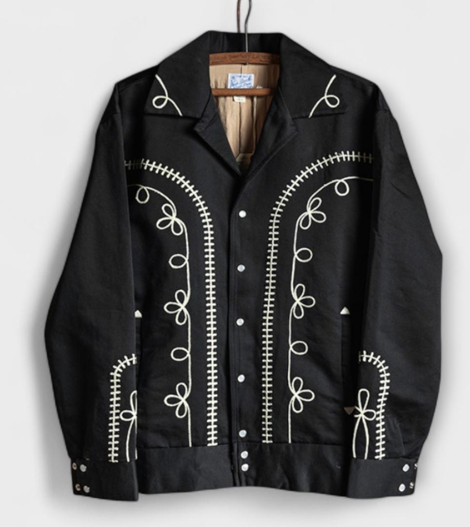 ボレロ 　ウエスタン ジャケット　M　黒　ブラック　刺繍　ジョニーデップ　衣装