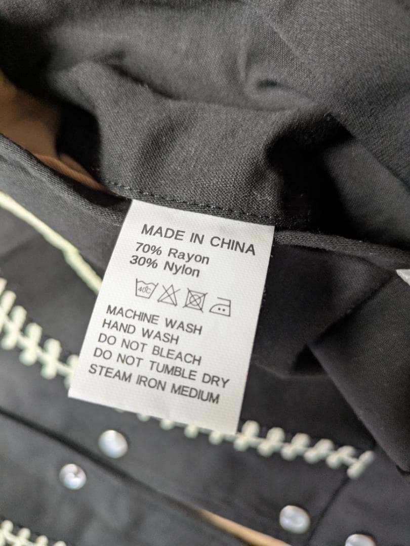 ボレロ 　ウエスタン ジャケット　M　黒　ブラック　刺繍　ジョニーデップ　衣装