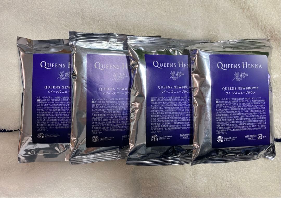 QUEENS HENNA クイーンズニューブラウン×4