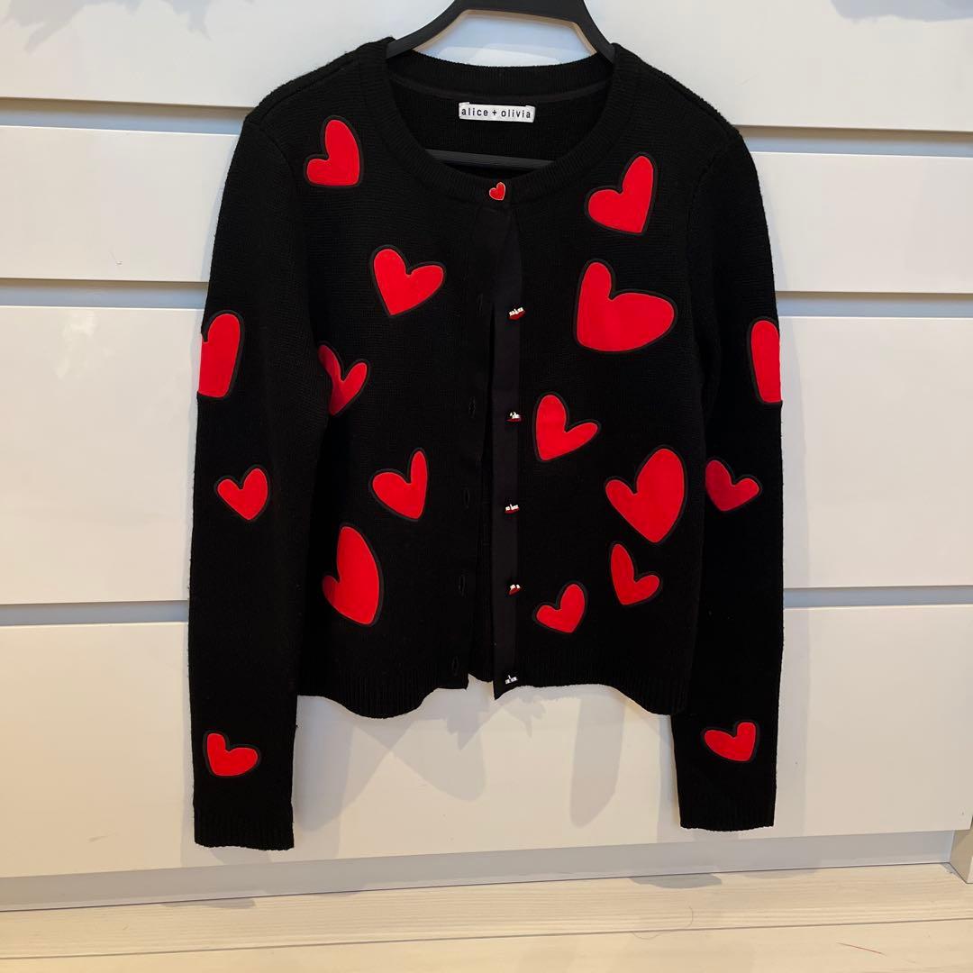a I ice O I i v i a ブラックハートカーディガン　高級　美品