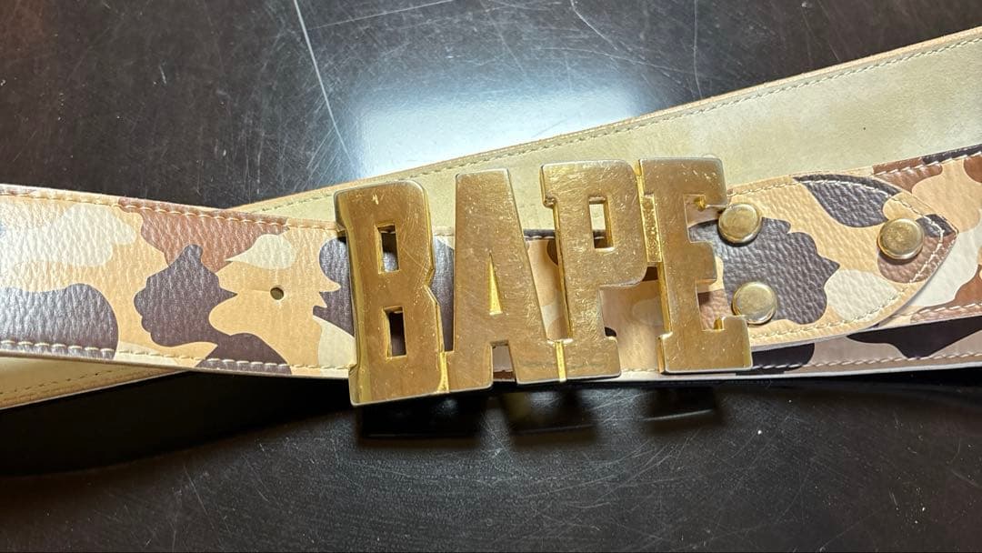 A BATHING APE ベルト 革　BAPEバックル Mサイズ