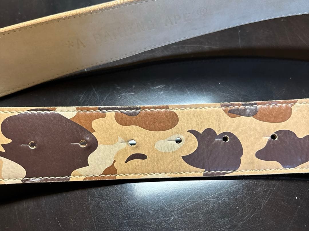 A BATHING APE ベルト 革　BAPEバックル Mサイズ