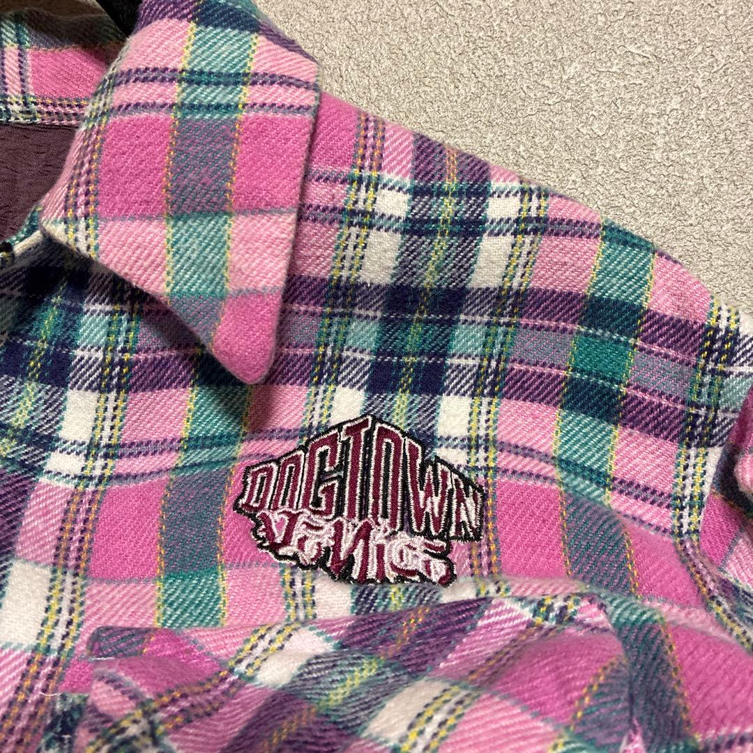 DOGTOWN 長袖シャツLサイズ　ピンク　made in U.S.A