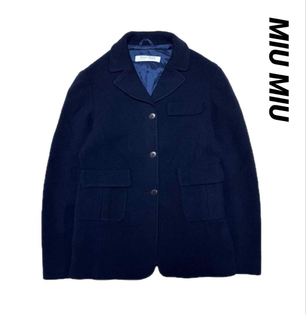 朱*9様 希少✨　archive miu miu ショートコート　ウールジャケッ