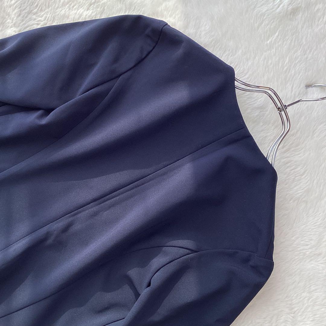 【美品】BEAMS ノーカラー　スリーピース セットアップ　スーツ　ネイビー