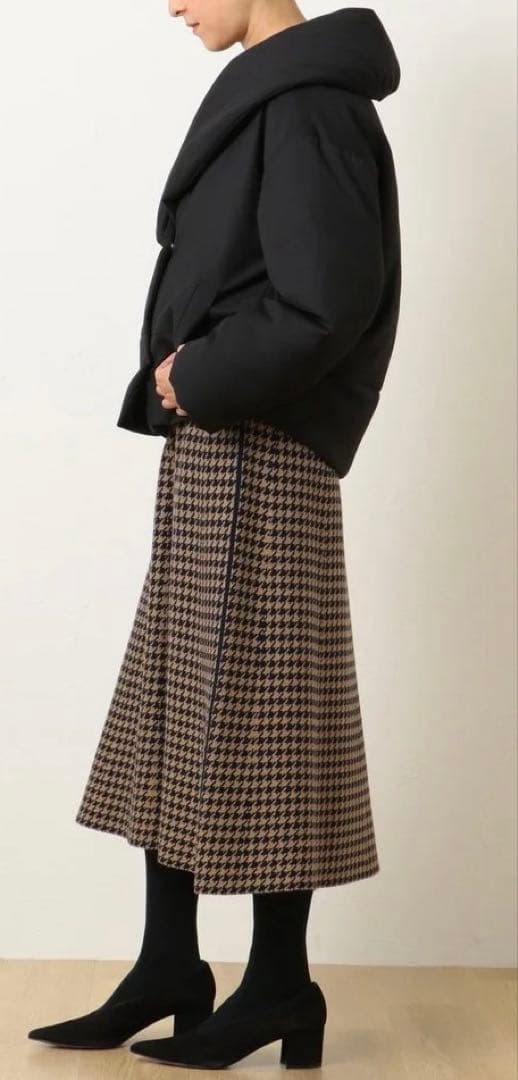 自由区 オンワード樫山 ADSショート丈ダウンコート ボリューム襟