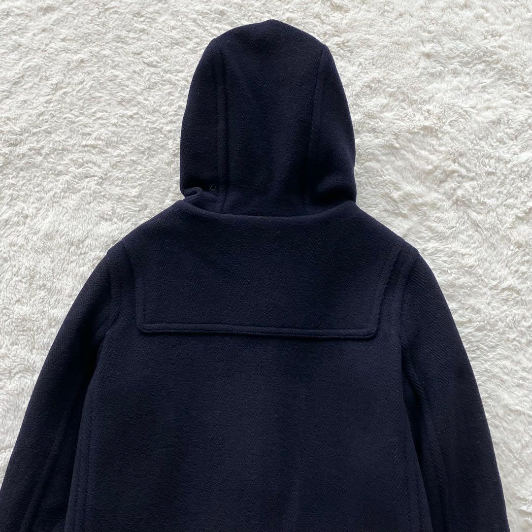 オールドイングランド ヘリンボーン ウール ダッフルロングコート ネイビー 34