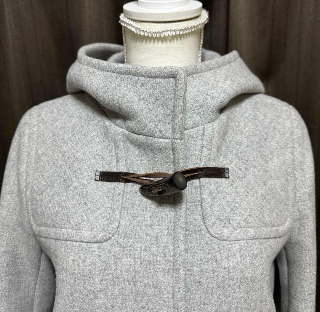 【美品】グリーンレーベルリラクシング CB ダッフルコート ロング グレー Ｌ