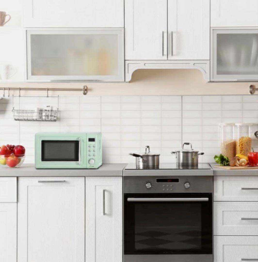 A-stage 単機能レトロ調　電子レンジ　20L ✨希少なライトグリーン✨