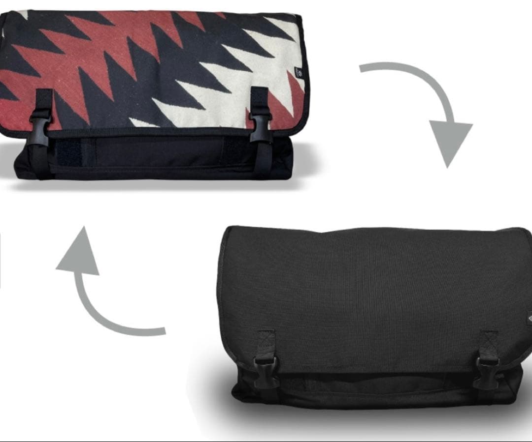 VEILED Faceless メッセンジャーバッグ ブラック フラップ付き