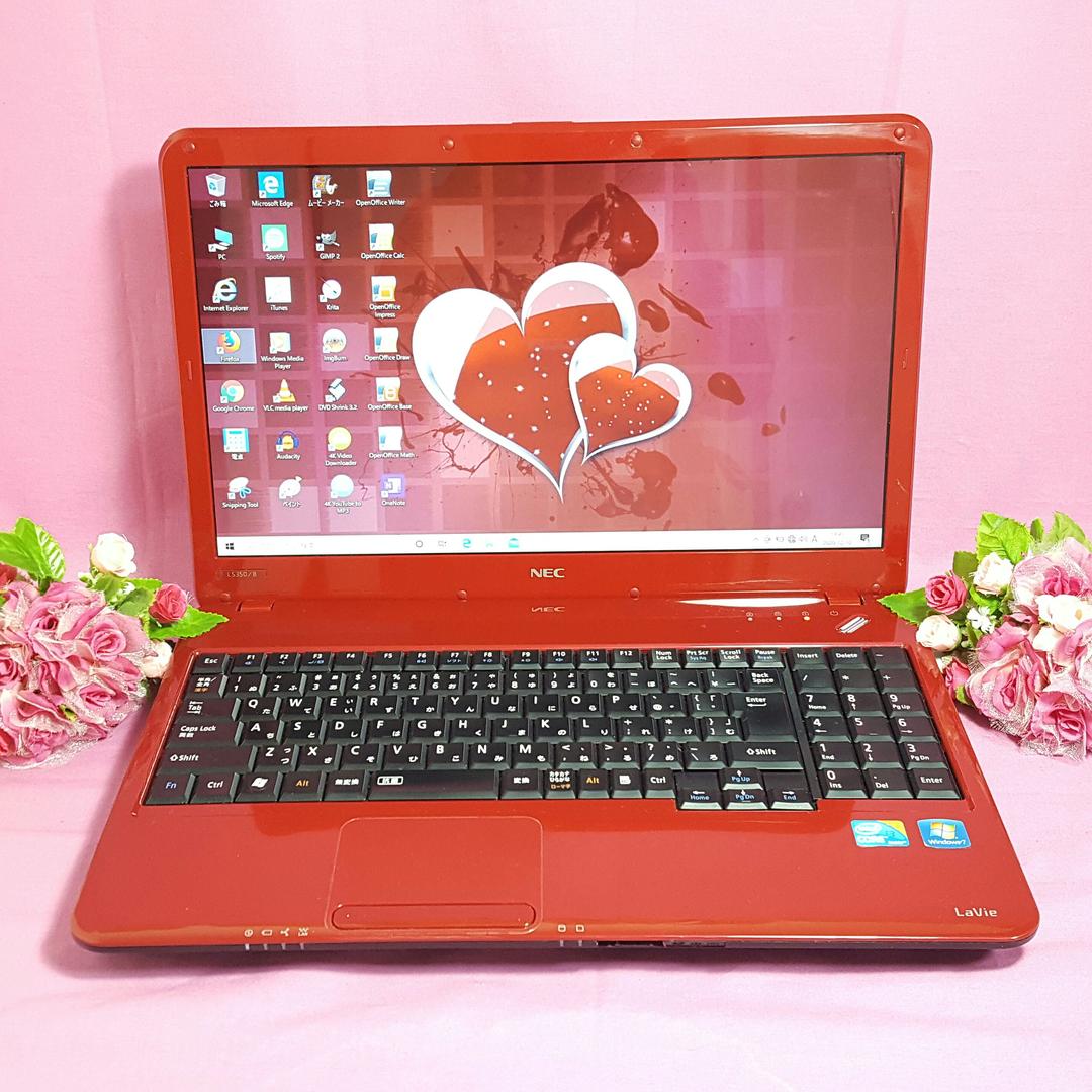 ♢ブルーレイ♢ルビーレッド♢NEC❥LaVie❥CORE-i3❥テンキ付き