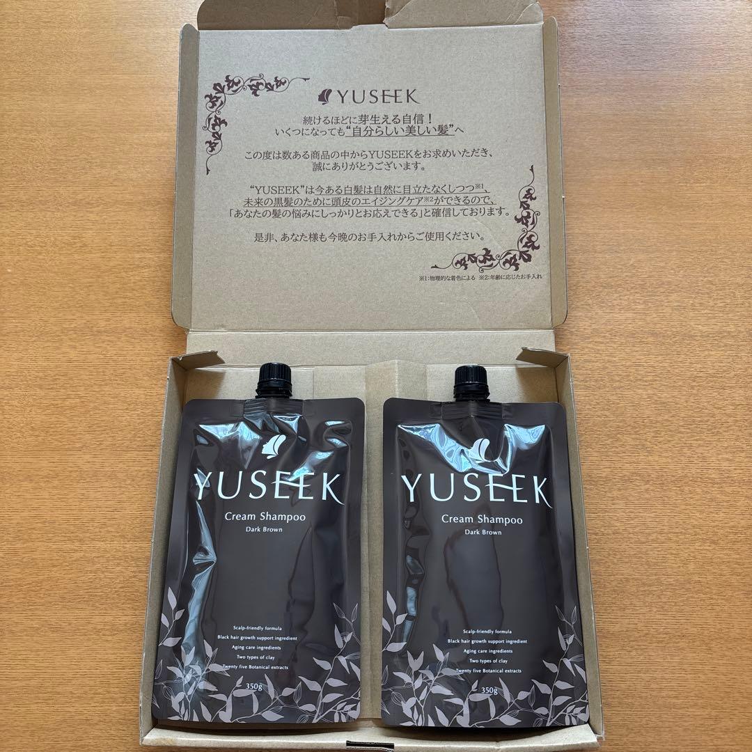 YUSEEK Cream Shampoo ダークブラウン 350g×2個セット