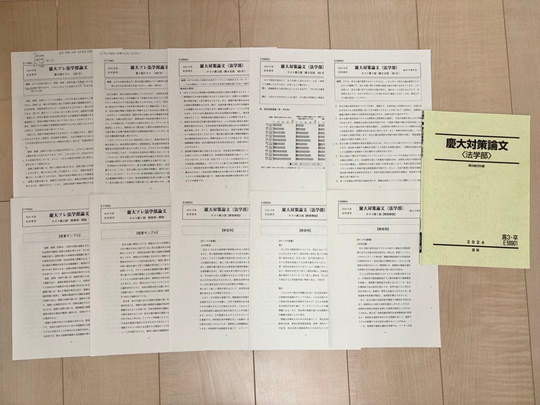 [駿台] 慶大対策小論文（法学部）セット 2024年度 夏期講習 直前講習