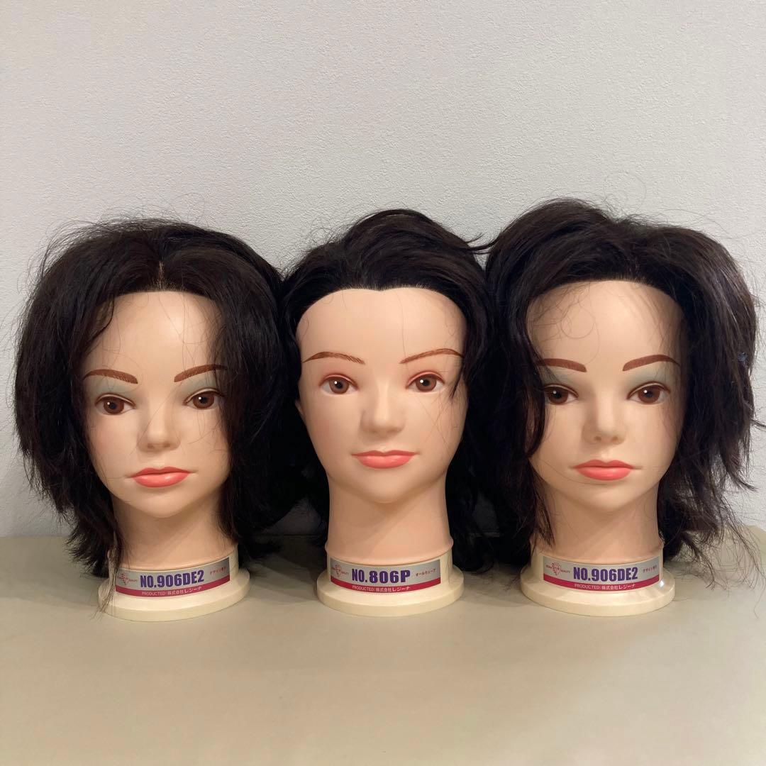 美容師 国家試験 オールウェーブ デザイン巻き　ウィッグ3体セット レジーナ