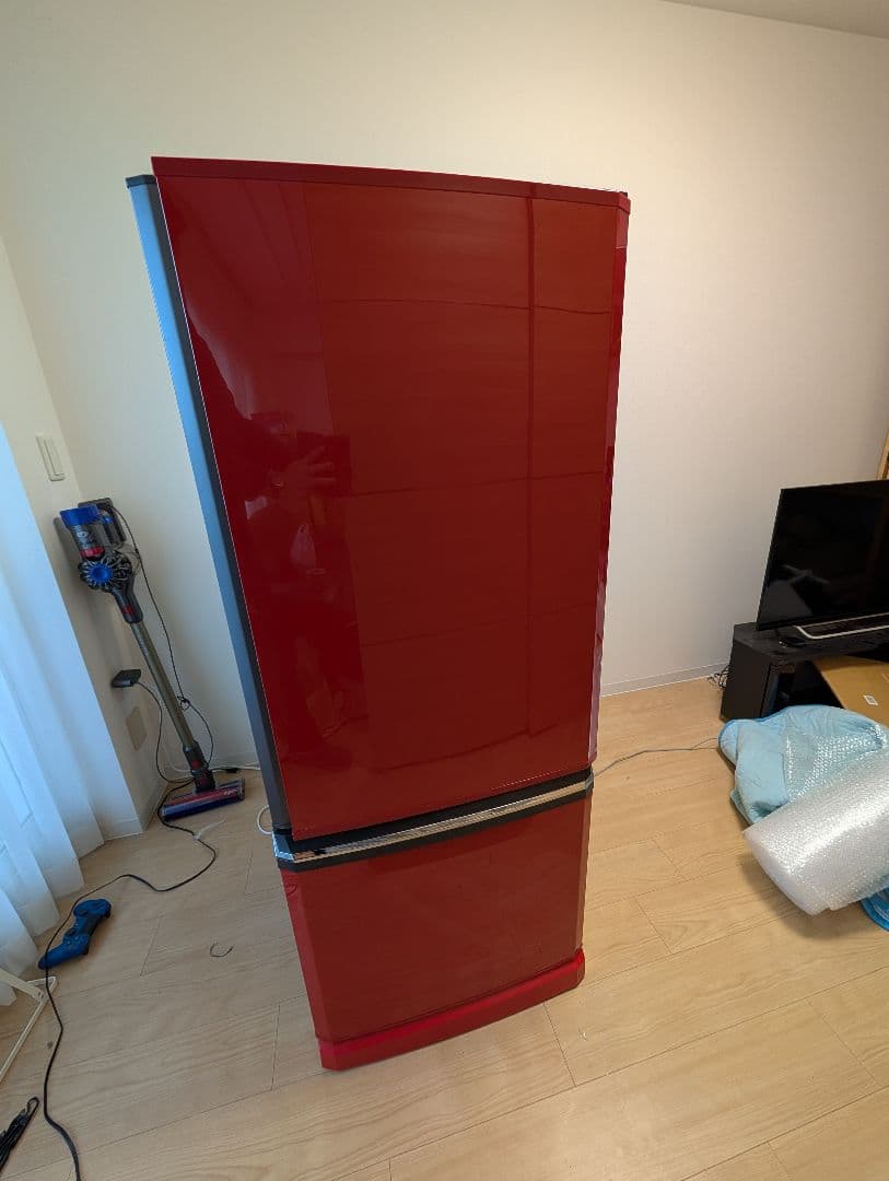 三菱 2015年製冷蔵庫 赤 MR-D30X-R 298L 動作品 たのメル便