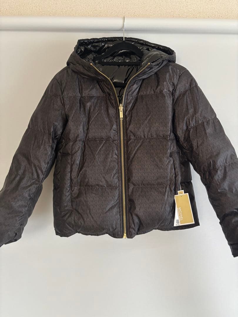 マイケルコース　フード付き黒ダウン　リバーシブル　新品　S