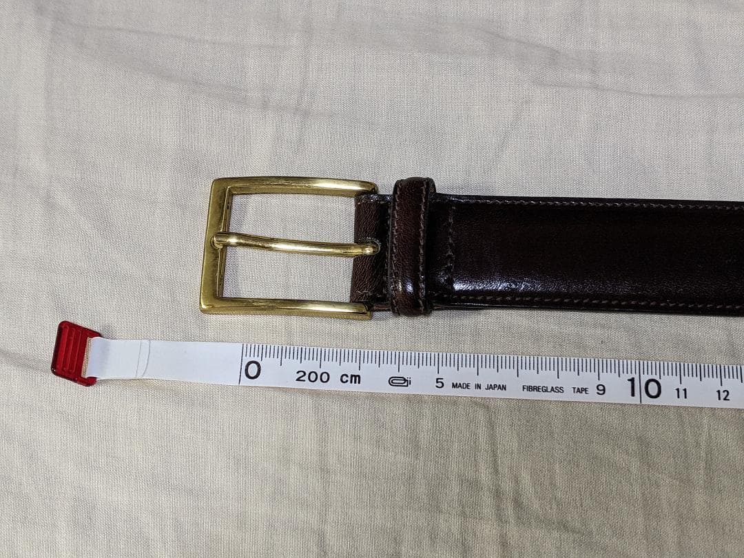 新品未使用 USA製 ブルックスブラザーズ レザー ドレスベルト ダークブラウン