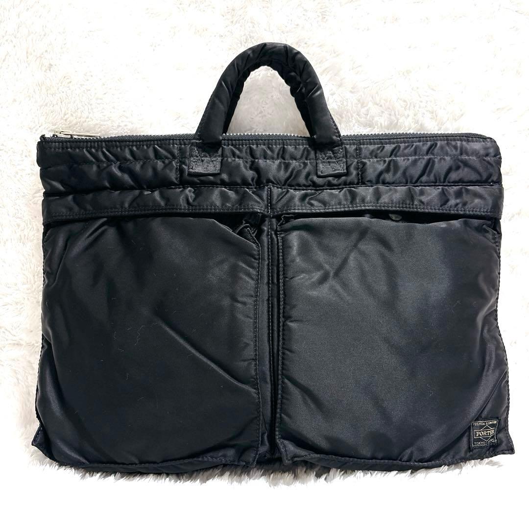 【美品】PORTER TANKER ブリーフケース ヘルメットバッグ 黒