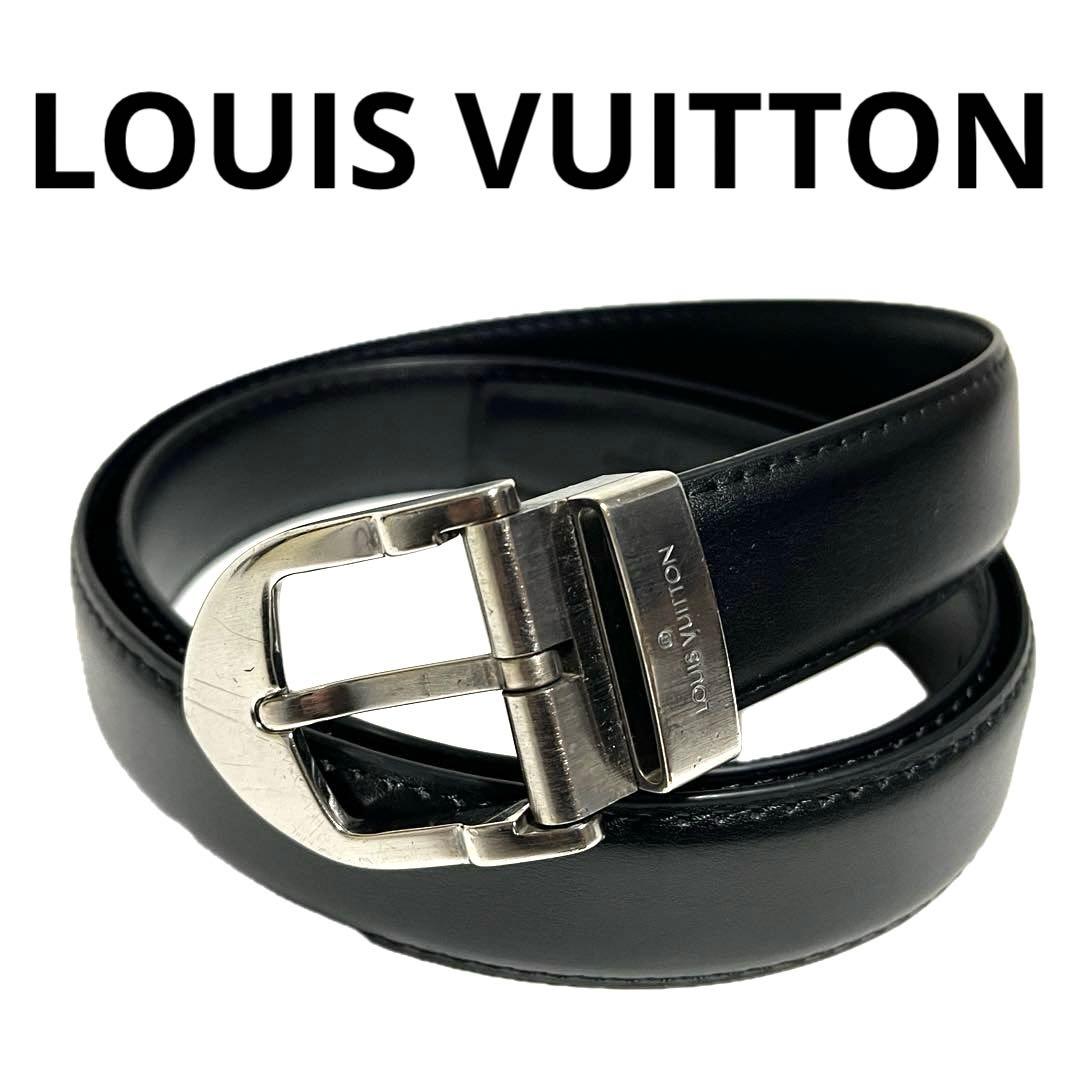 LOUIS VUITTON サンチュール ベルト レザー シルバー A963