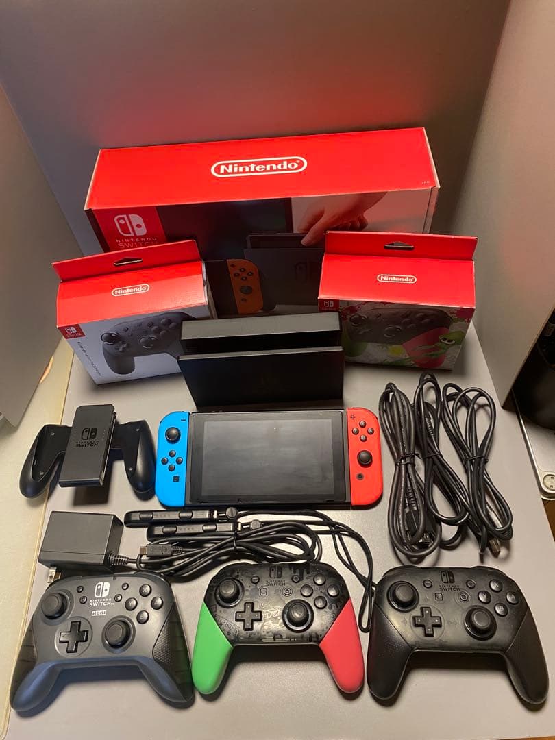 Nintendo Switch 本体 青/赤＋プロコン3台