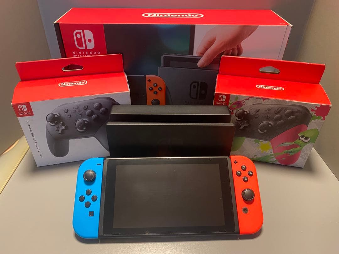Nintendo Switch 本体 青/赤＋プロコン3台