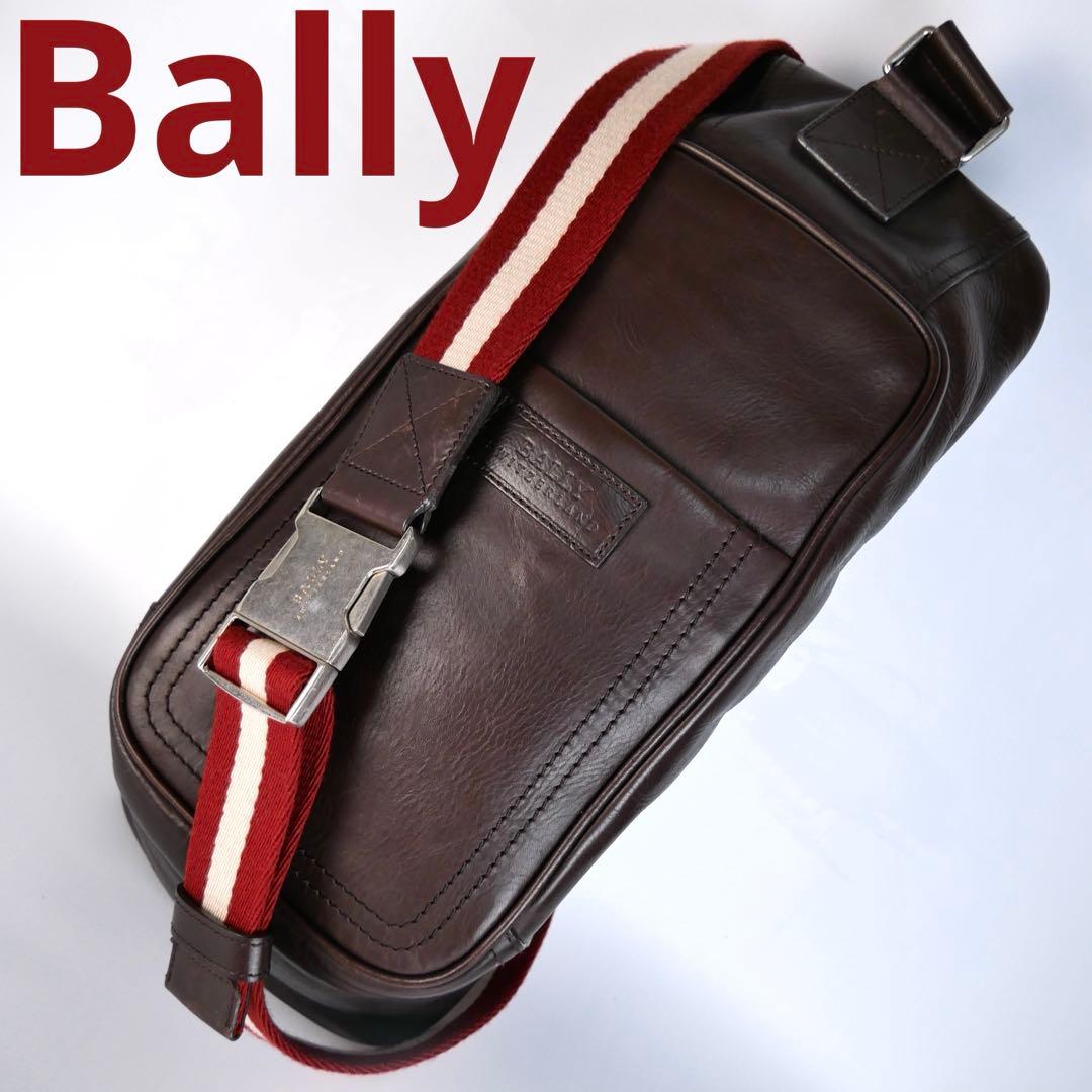 ✨美品✨Bally バリー　ボディバッグ　ロゴ　レザー　トレスポ　ブラウン