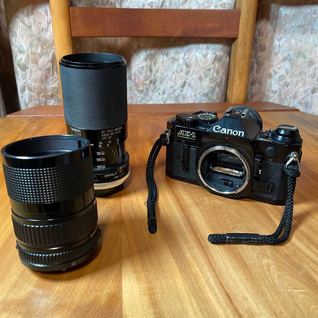 Canon AE-1 一眼レフカメラ 35mmフィルム、ズームレンズ2本付