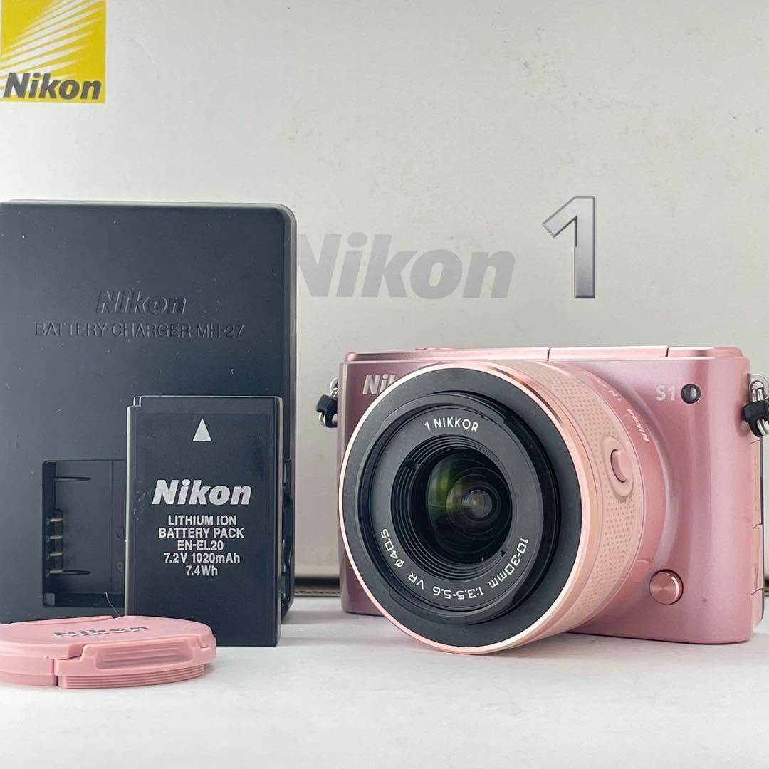 【ショット数5000・返品保証】Nikon1 S1 ピンク 標準レンズキット